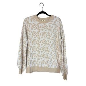 Kori America Beige Leopard Print Sweater Size Medium